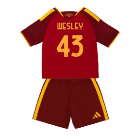 AS Roma Wesley Franca #43 Hemmakläder Barn 2026-27 Kortärmad (+ Korta byxor)